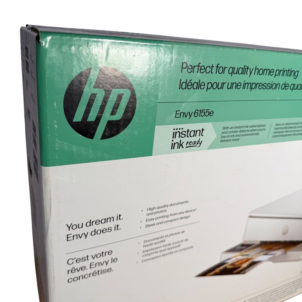 HP Envy 6155e All-in-One Printer White Wireless Inkjet Color Photo New - Picture 5 of 5